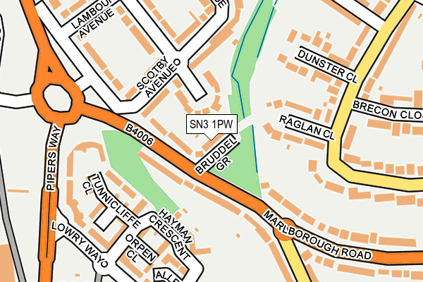 SN3 1PW map - OS OpenMap – Local (Ordnance Survey)