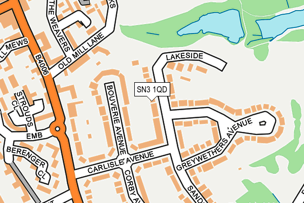 SN3 1QD map - OS OpenMap – Local (Ordnance Survey)