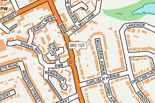 SN3 1QT map - OS OpenMap – Local (Ordnance Survey)