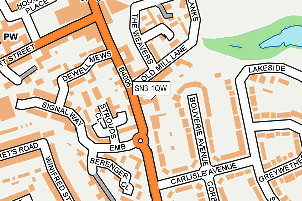 SN3 1QW map - OS OpenMap – Local (Ordnance Survey)