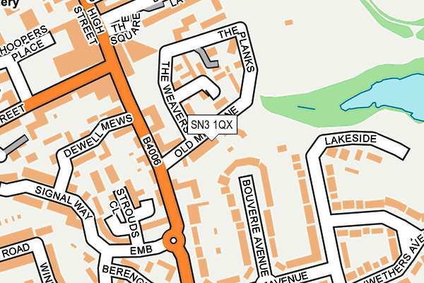 SN3 1QX map - OS OpenMap – Local (Ordnance Survey)