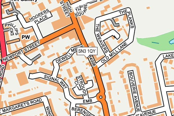 SN3 1QY map - OS OpenMap – Local (Ordnance Survey)