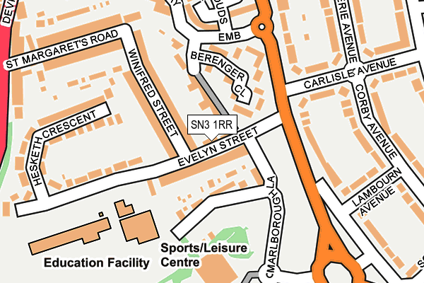 SN3 1RR map - OS OpenMap – Local (Ordnance Survey)