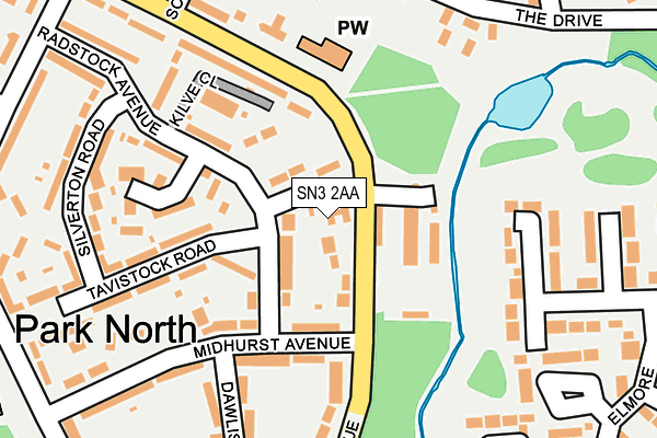 SN3 2AA map - OS OpenMap – Local (Ordnance Survey)