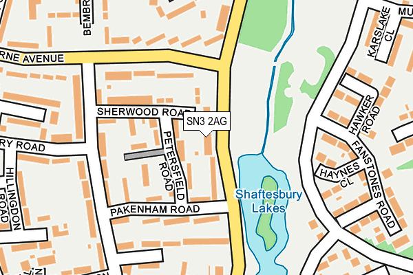 SN3 2AG map - OS OpenMap – Local (Ordnance Survey)