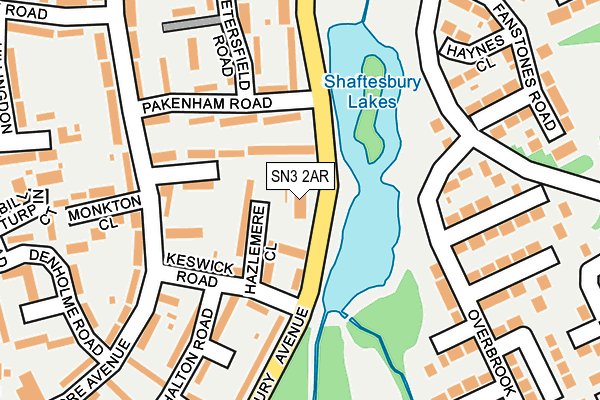 SN3 2AR map - OS OpenMap – Local (Ordnance Survey)