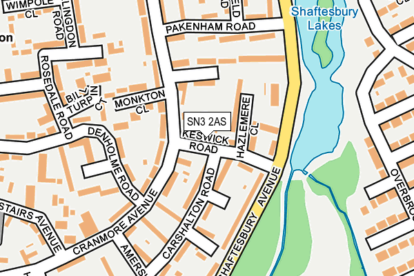 SN3 2AS map - OS OpenMap – Local (Ordnance Survey)