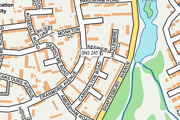 SN3 2AT map - OS OpenMap – Local (Ordnance Survey)