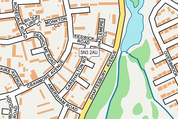 SN3 2AU map - OS OpenMap – Local (Ordnance Survey)