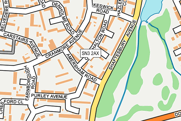 SN3 2AX map - OS OpenMap – Local (Ordnance Survey)