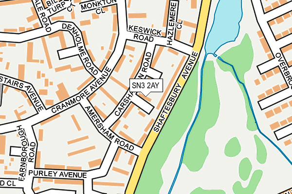 SN3 2AY map - OS OpenMap – Local (Ordnance Survey)