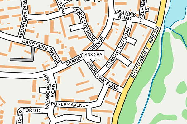 SN3 2BA map - OS OpenMap – Local (Ordnance Survey)
