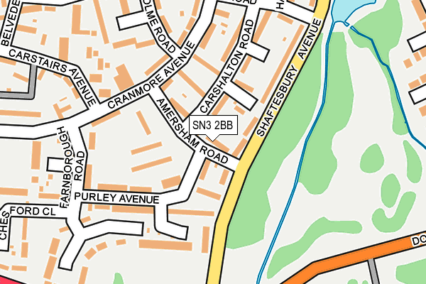 SN3 2BB map - OS OpenMap – Local (Ordnance Survey)
