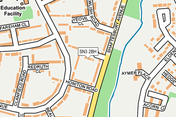 SN3 2BH map - OS OpenMap – Local (Ordnance Survey)