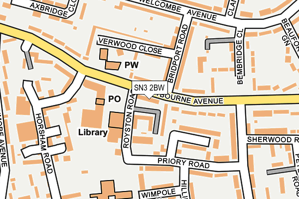 SN3 2BW map - OS OpenMap – Local (Ordnance Survey)