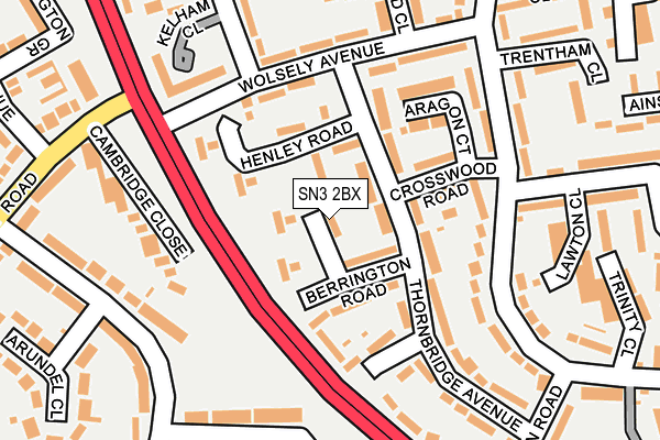 SN3 2BX map - OS OpenMap – Local (Ordnance Survey)