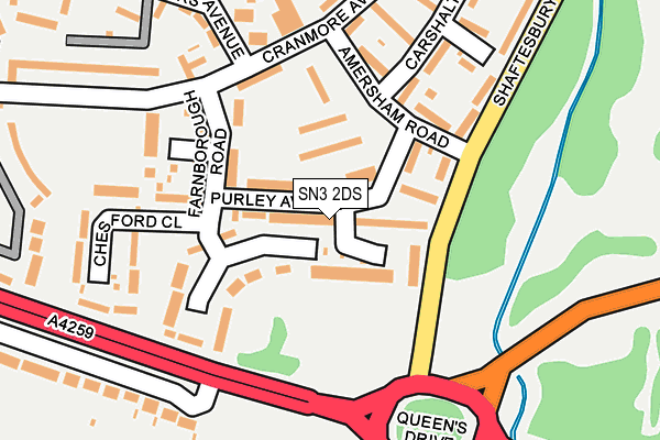 SN3 2DS map - OS OpenMap – Local (Ordnance Survey)