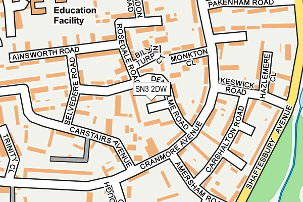 SN3 2DW map - OS OpenMap – Local (Ordnance Survey)