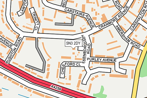 SN3 2DY map - OS OpenMap – Local (Ordnance Survey)