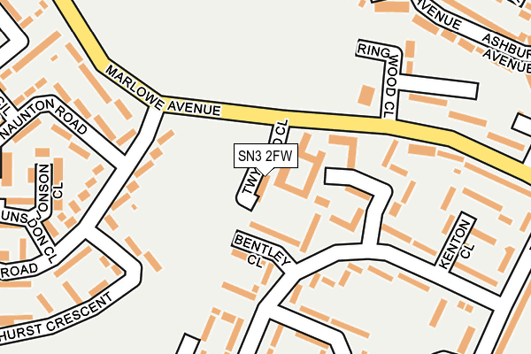 SN3 2FW map - OS OpenMap – Local (Ordnance Survey)