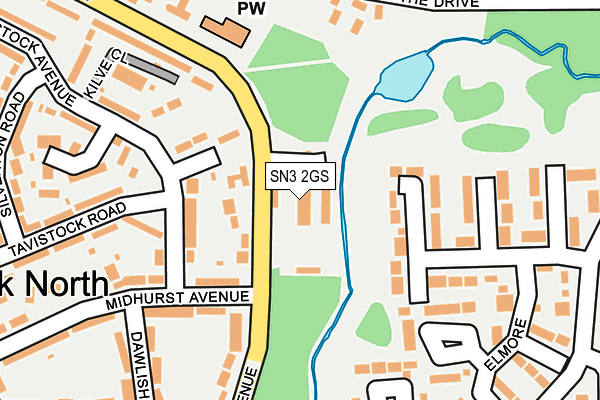 SN3 2GS map - OS OpenMap – Local (Ordnance Survey)