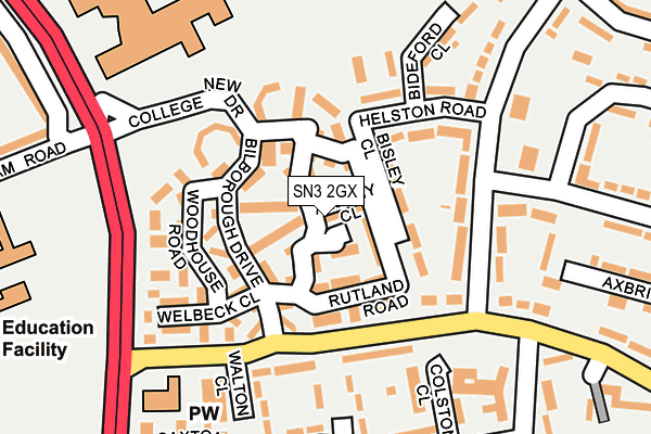 SN3 2GX map - OS OpenMap – Local (Ordnance Survey)