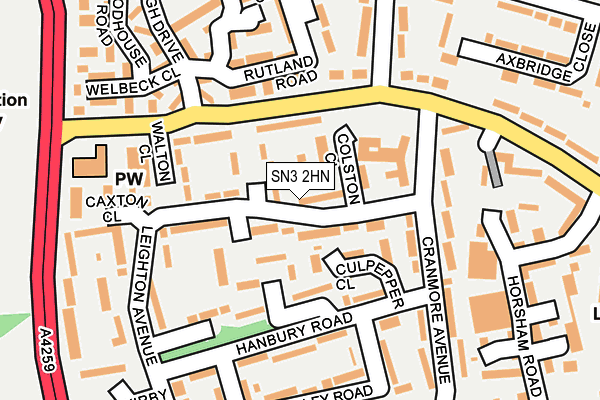 SN3 2HN map - OS OpenMap – Local (Ordnance Survey)