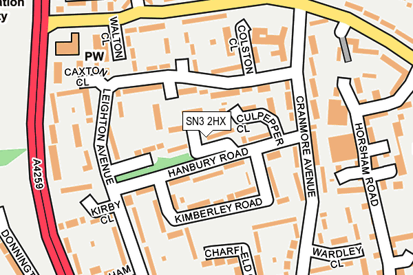 SN3 2HX map - OS OpenMap – Local (Ordnance Survey)