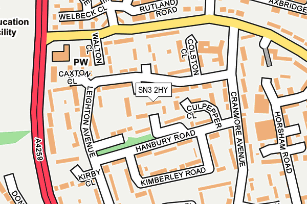 SN3 2HY map - OS OpenMap – Local (Ordnance Survey)