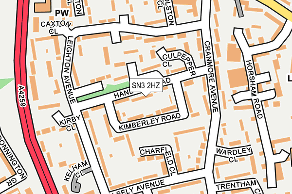 SN3 2HZ map - OS OpenMap – Local (Ordnance Survey)