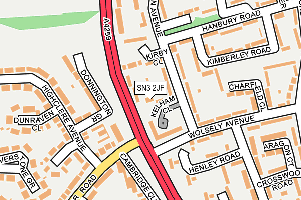 SN3 2JF map - OS OpenMap – Local (Ordnance Survey)