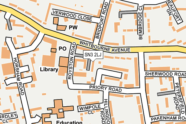 SN3 2LJ map - OS OpenMap – Local (Ordnance Survey)