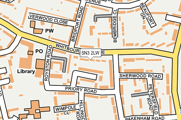 SN3 2LW map - OS OpenMap – Local (Ordnance Survey)