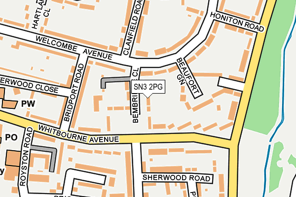 SN3 2PG map - OS OpenMap – Local (Ordnance Survey)