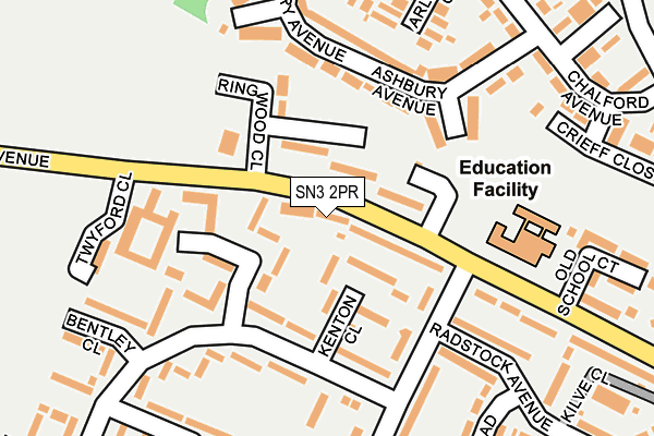 SN3 2PR map - OS OpenMap – Local (Ordnance Survey)
