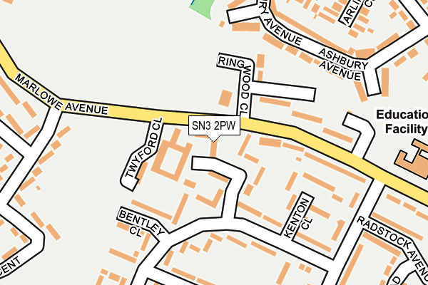 SN3 2PW map - OS OpenMap – Local (Ordnance Survey)