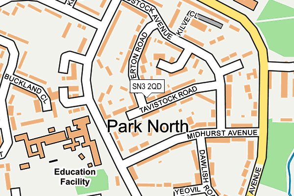 SN3 2QD map - OS OpenMap – Local (Ordnance Survey)