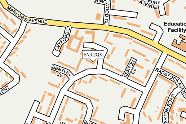 SN3 2QX map - OS OpenMap – Local (Ordnance Survey)