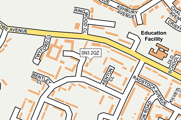 SN3 2QZ map - OS OpenMap – Local (Ordnance Survey)
