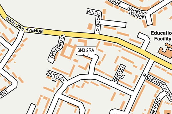 SN3 2RA map - OS OpenMap – Local (Ordnance Survey)