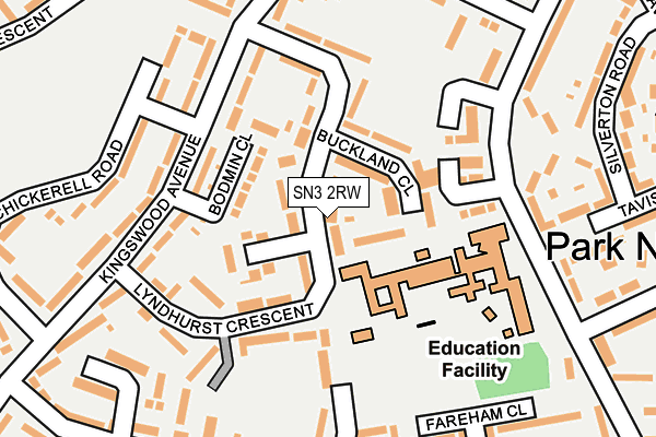 SN3 2RW map - OS OpenMap – Local (Ordnance Survey)