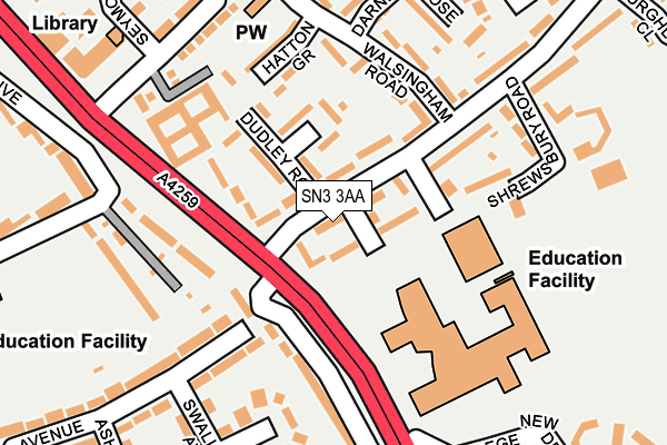 SN3 3AA map - OS OpenMap – Local (Ordnance Survey)