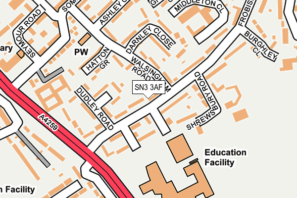 SN3 3AF map - OS OpenMap – Local (Ordnance Survey)