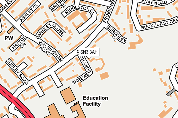 SN3 3AH map - OS OpenMap – Local (Ordnance Survey)