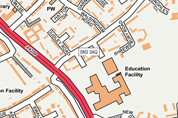 SN3 3AQ map - OS OpenMap – Local (Ordnance Survey)