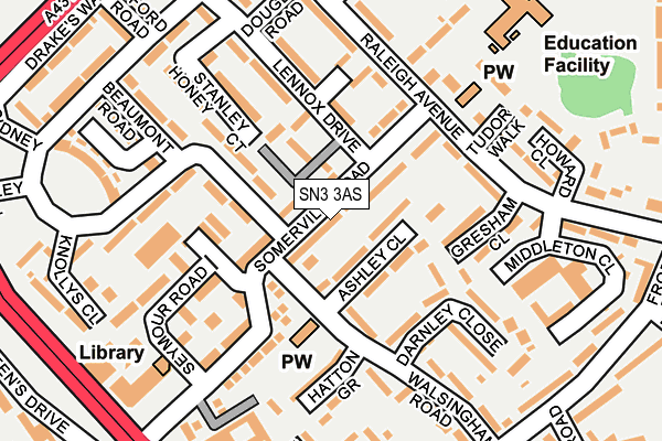 SN3 3AS map - OS OpenMap – Local (Ordnance Survey)