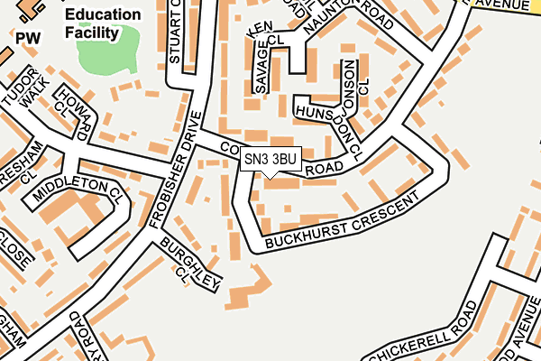 SN3 3BU map - OS OpenMap – Local (Ordnance Survey)