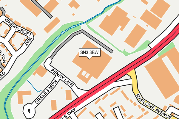 SN3 3BW map - OS OpenMap – Local (Ordnance Survey)