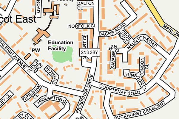 SN3 3BY map - OS OpenMap – Local (Ordnance Survey)