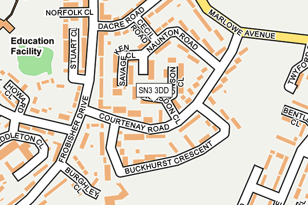 SN3 3DD map - OS OpenMap – Local (Ordnance Survey)